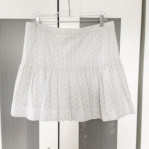 J.crew blue&white striped skirt white embroidery